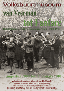 716503 Affiche bij de tentoonstelling 'van Veerman tot Fanfare’, honderd jaar Utrechtse muziekcorpsen (1880-1980) in ...